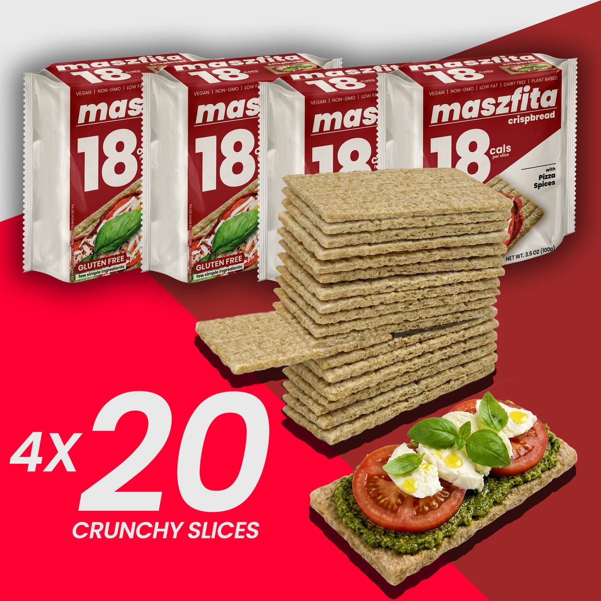 Maszfita With Pizza Spices Puffed Corn Crispbread