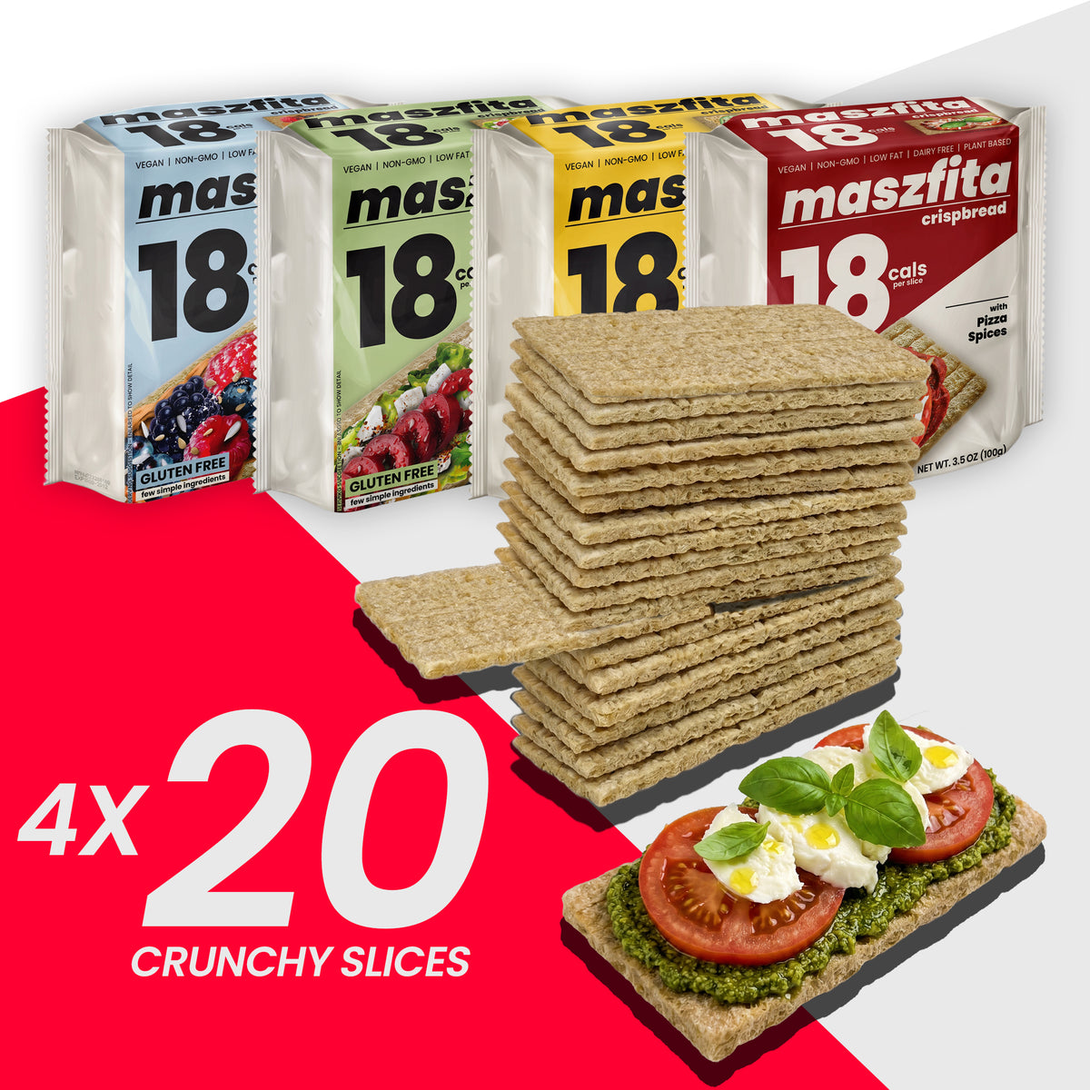 Maszfita Puffed Corn Crispbread Variety Pack – 4 Flavors