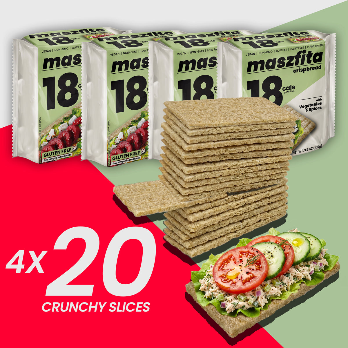 Maszfita With Vegetables & Spices Puffed Corn Crispbread