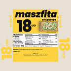 Maszfita Crispbread packaging with nutritional information and branding on a light beige background