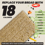 Maszfita crispbread with vegetables and spices with health benefits listed on a beige background