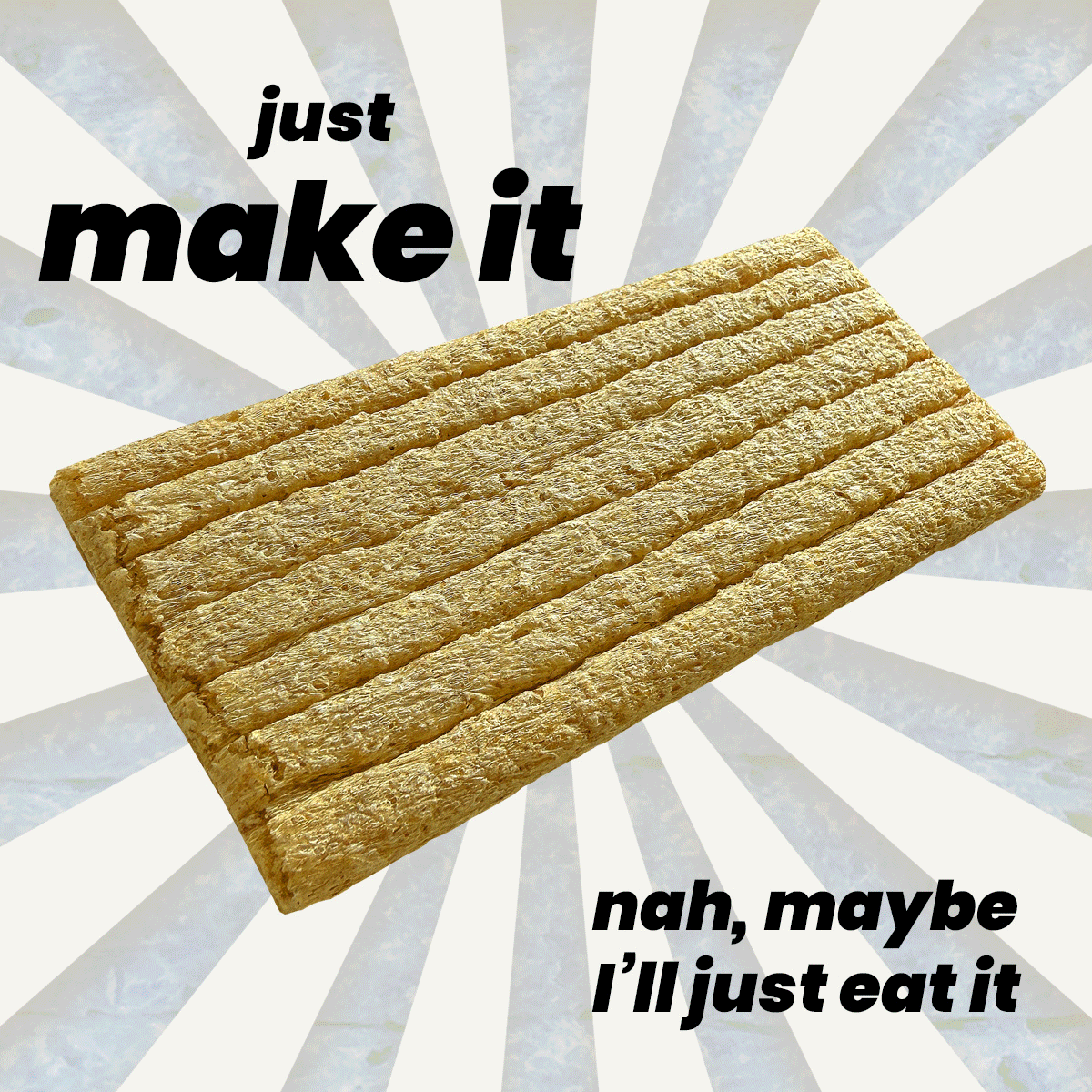 A GIF of a slice of maszfita crispbread with cinnamon showing the crispbread slice being  with cinnamon topped with peanut butter, berries and seeds