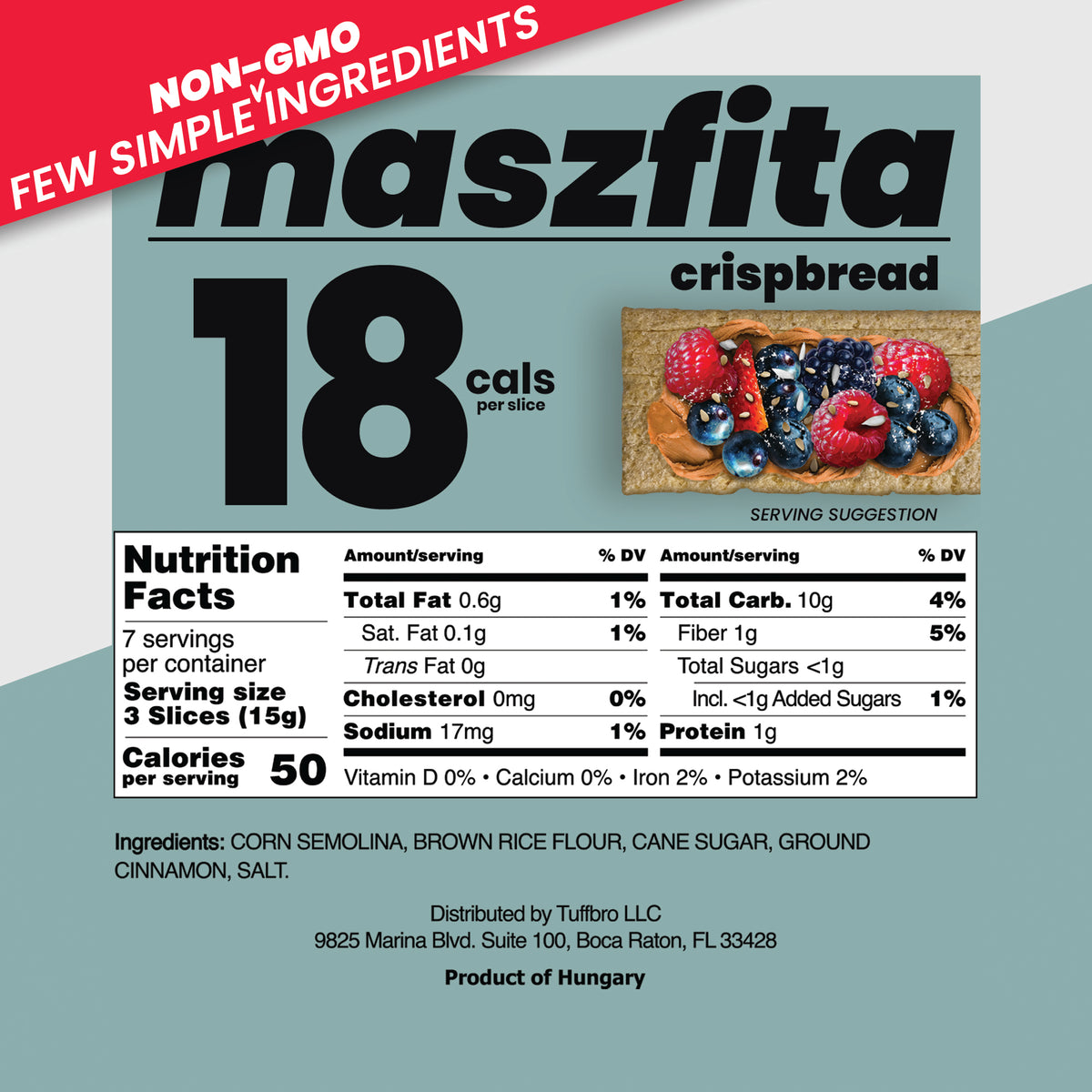 Maszfita With Cinnamon Puffed Corn Crispbread