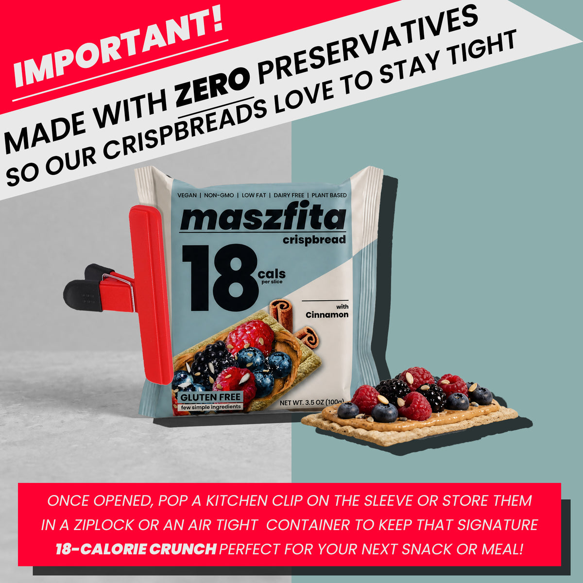 Maszfita With Cinnamon Puffed Corn Crispbread