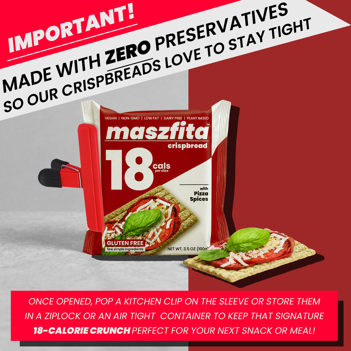 Maszfita With Pizza Spices Puffed Corn Crispbread