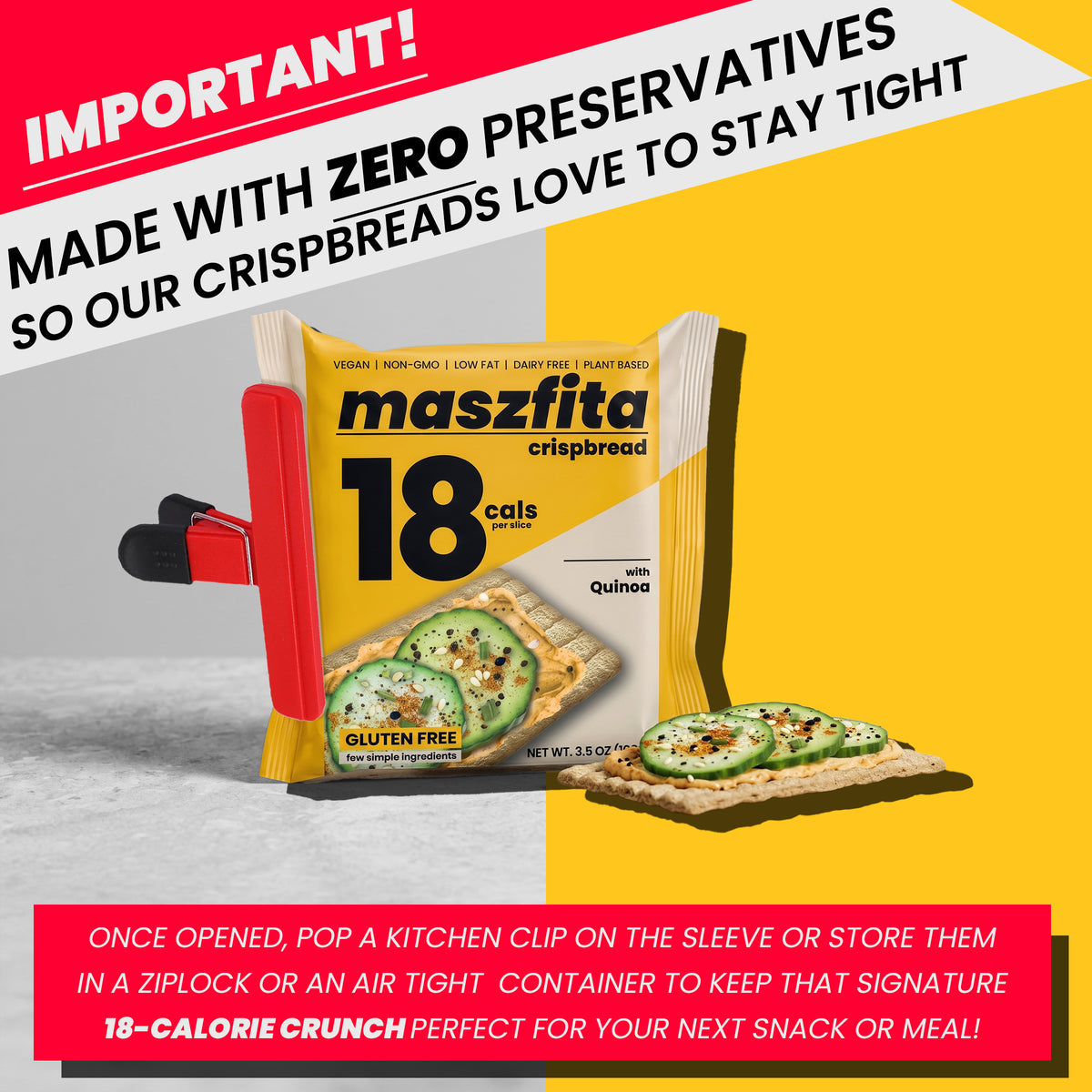 Maszfita With Quinoa Puffed Corn Crispbread