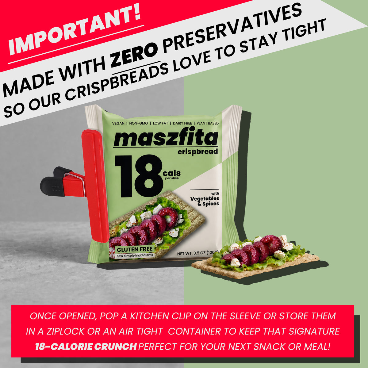 Maszfita With Vegetables & Spices Puffed Corn Crispbread