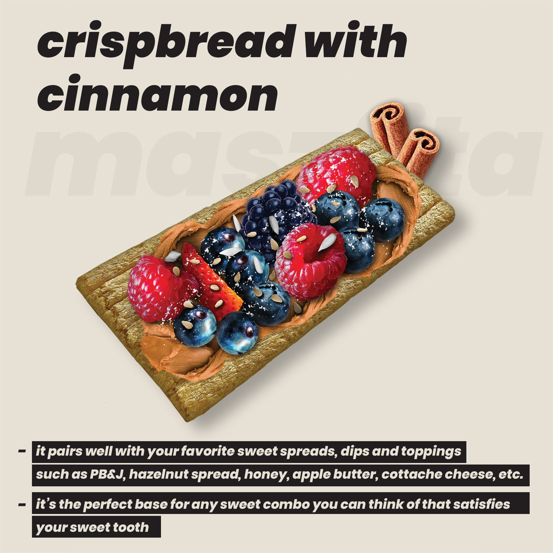 Maszfita crispbread with cinnamon versatility information, what it goews well with.